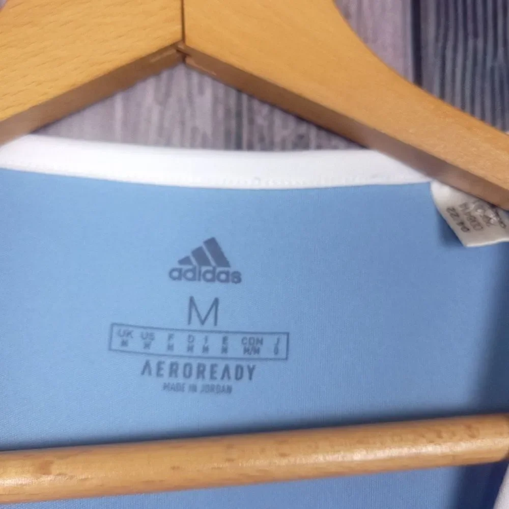 Adidas Aeroready Blue White Short Sleeve T-shirt Size Medium